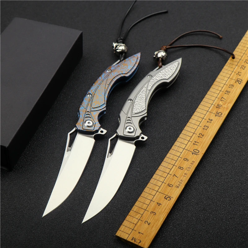 

Стальной складной нож M390, острый охотничий нож TC4, ручка из титанового сплава, инструмент для кемпинга, самообороны, повседневного использов...