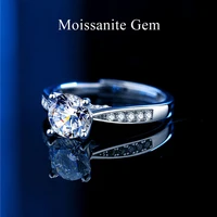 women 925 sterling silver ring engagement rings for women adjustable moissanite zircon couple bride wedding jewelry accessories