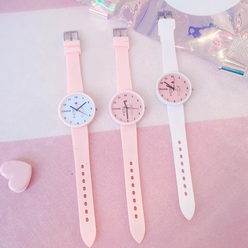 Милые женские часы в Корейском стиле Женские повседневные с силиконовым