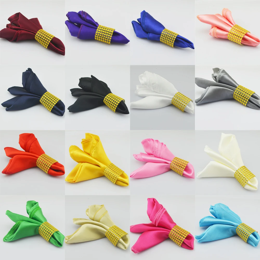 

10pcs Satin Square 30cm Napkins Wedding Birthday Christmas Party DIY Decor Handkerchief Table Dinner Tea Napkin Home Supplies
