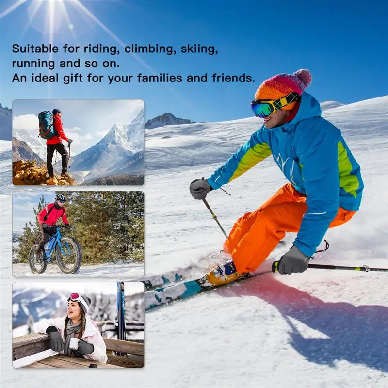 Vbiger Зимние перчатки для взрослых сенсорного экрана противоскользящие