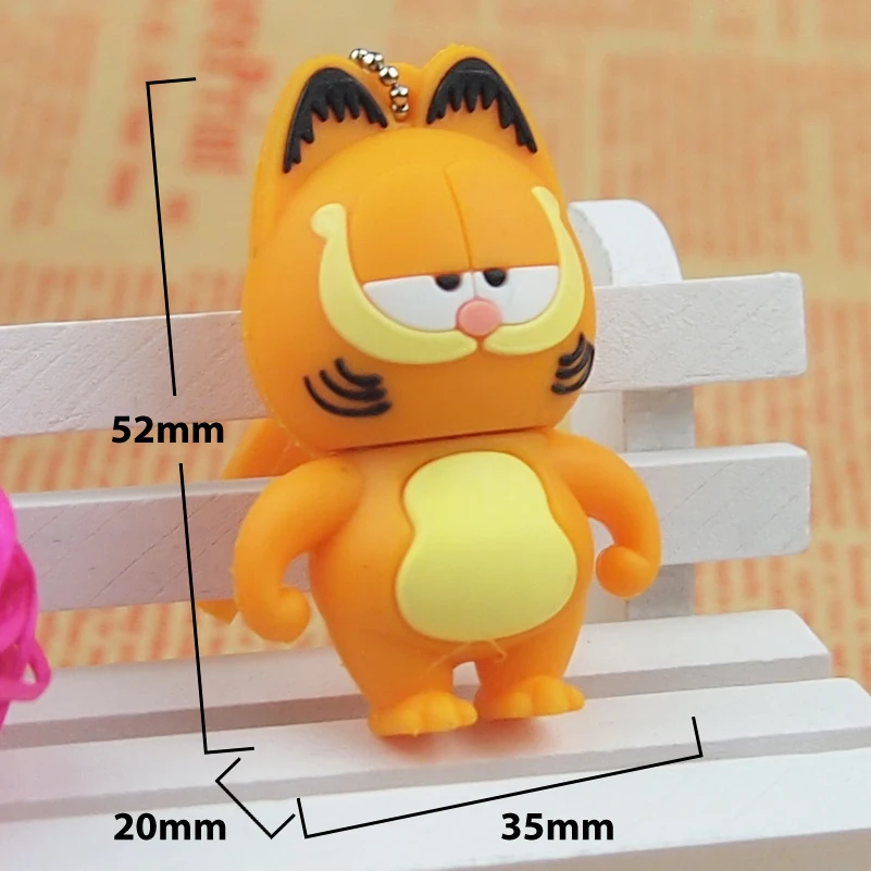 Реальная емкость Usb 2 0 Забавный силиконовый мультяшный флеш накопитель Гарфилд