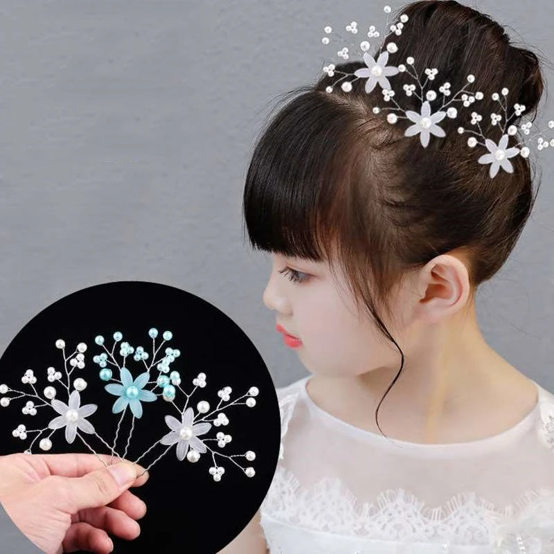 Женская заколка для волос M MISM свадебная с белыми жемчужинами и красными цветами