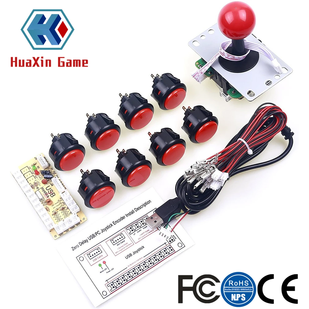 SANWA Arcade Game DIY Kit Zero Delay USB PC Encoder Joystick OBSF-30 Push Button For MAME Cabinet &amp Fighting Games | Спорт и