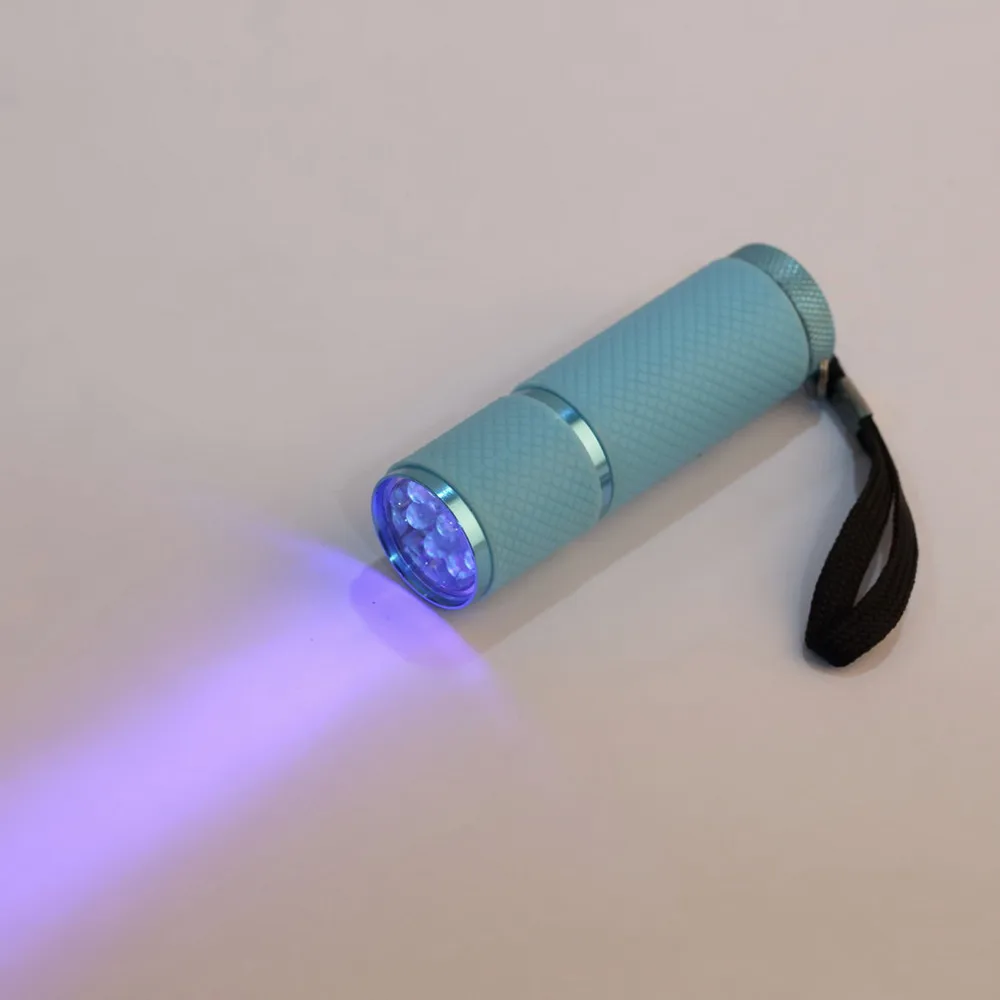 

Mini UV 9 LED Flashlight Portable Ultraviolet Lamp AAA Battery Waterproof Night Luminous Light Money Detector Lamp torch