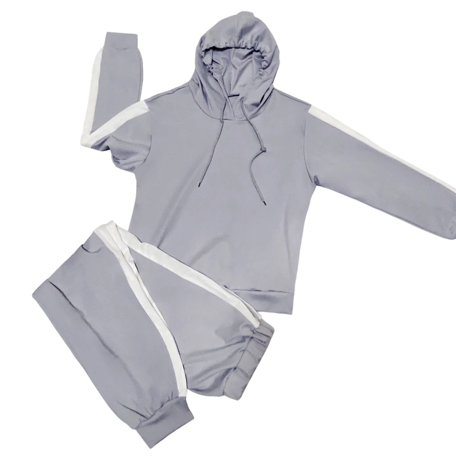 

Spring Autumn Women's 2 Piece Outfits Long Sleeve Striped Hoodie Top + Elastic Waist Jogger Pants Tracksuit Set