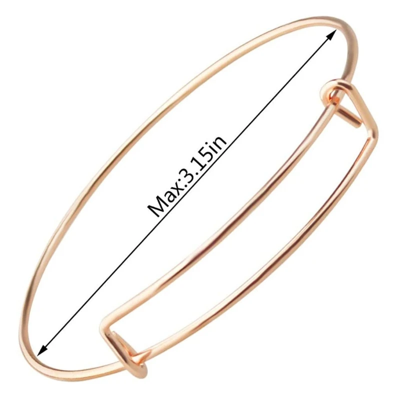 

60 Pcs DIY Expandable Bangle Bracelets Adjustable Wire Bracelets Blank Beading Pendants Bangles for DIY Jewelry Making