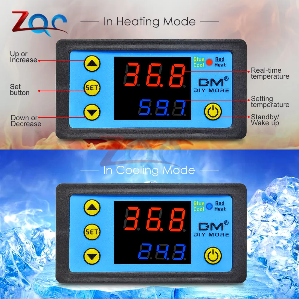 Цифровой термометр для контроля температуры 110-220 в перем. Тока 12 В 24 светодиодный