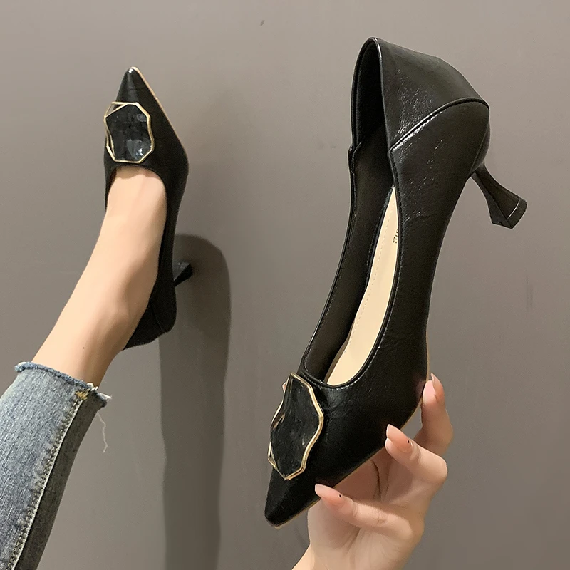 

Женские туфли на каблуке, привлекательные туфли в Корейском стиле на высоком каблуке, роскошные повседневные ночные туфли, 2021