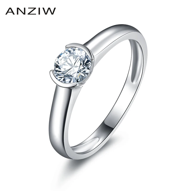 Женское кольцо из серебра 925 пробы с круглой огранкой|ring designs diamond|diamond rings south