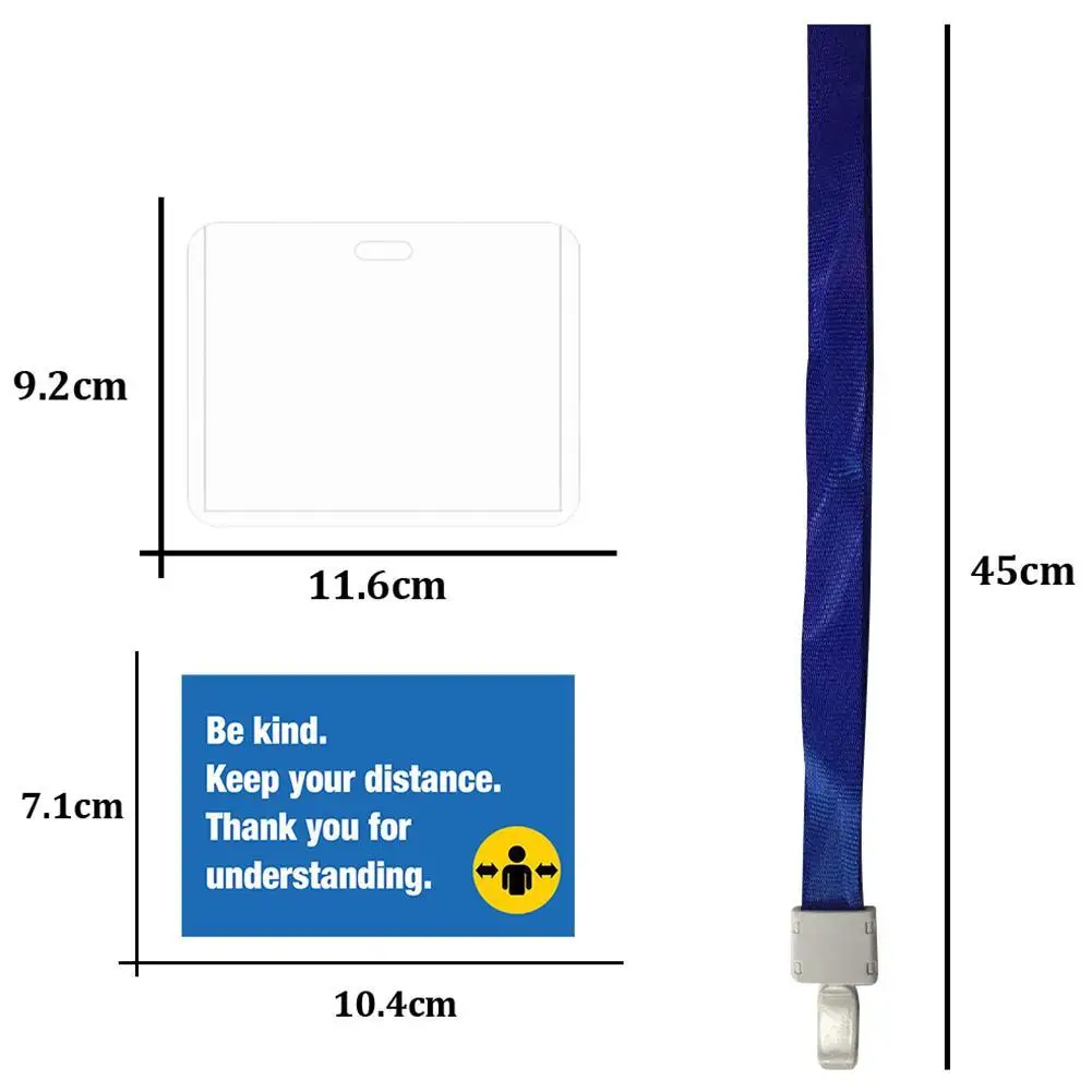 

Card Set Hard Card Sleeve Soft Card Sleeve Blue With White Clip Lanyard Events Trade Shows Id Card Durable And Convenient