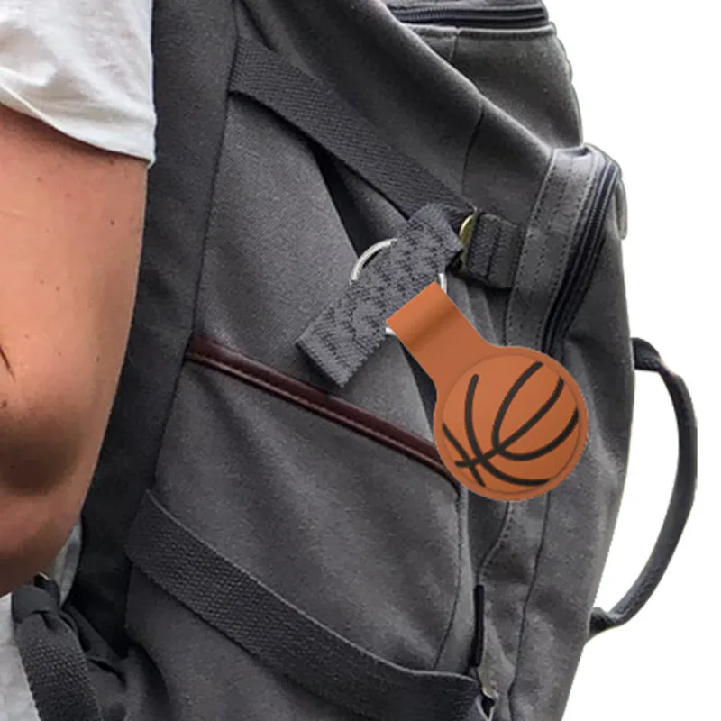 

For Apple Airtags Liquid Silicone Protective Case With Keychain Cartoon Storage Dust Sleeve Basketball For Air Tags Accessory
