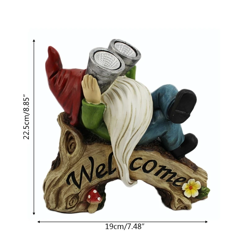 

Telescope Dwarf Statue Solar Powered Garden Ornament Lighting Sculpture Cute Cartoon Decoration Gardening Outdoor Decor