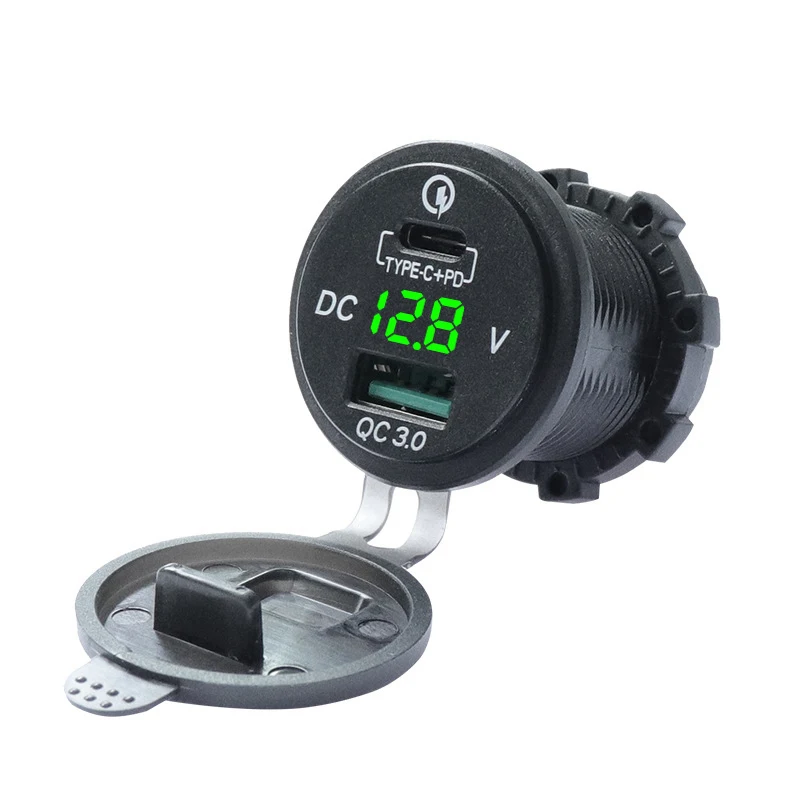 Двойное зарядное устройство USB адаптер со светодиодным вольтметром