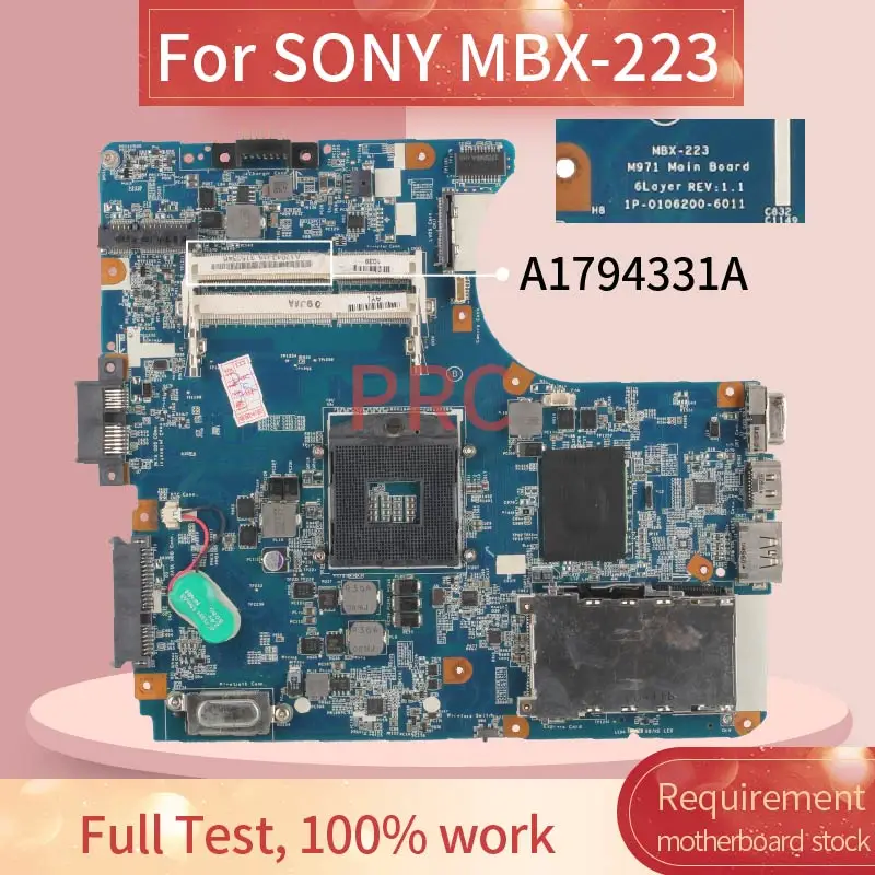 A1794331A  SONY MBX-223     HM55 1P-0106200-601 DDR3    