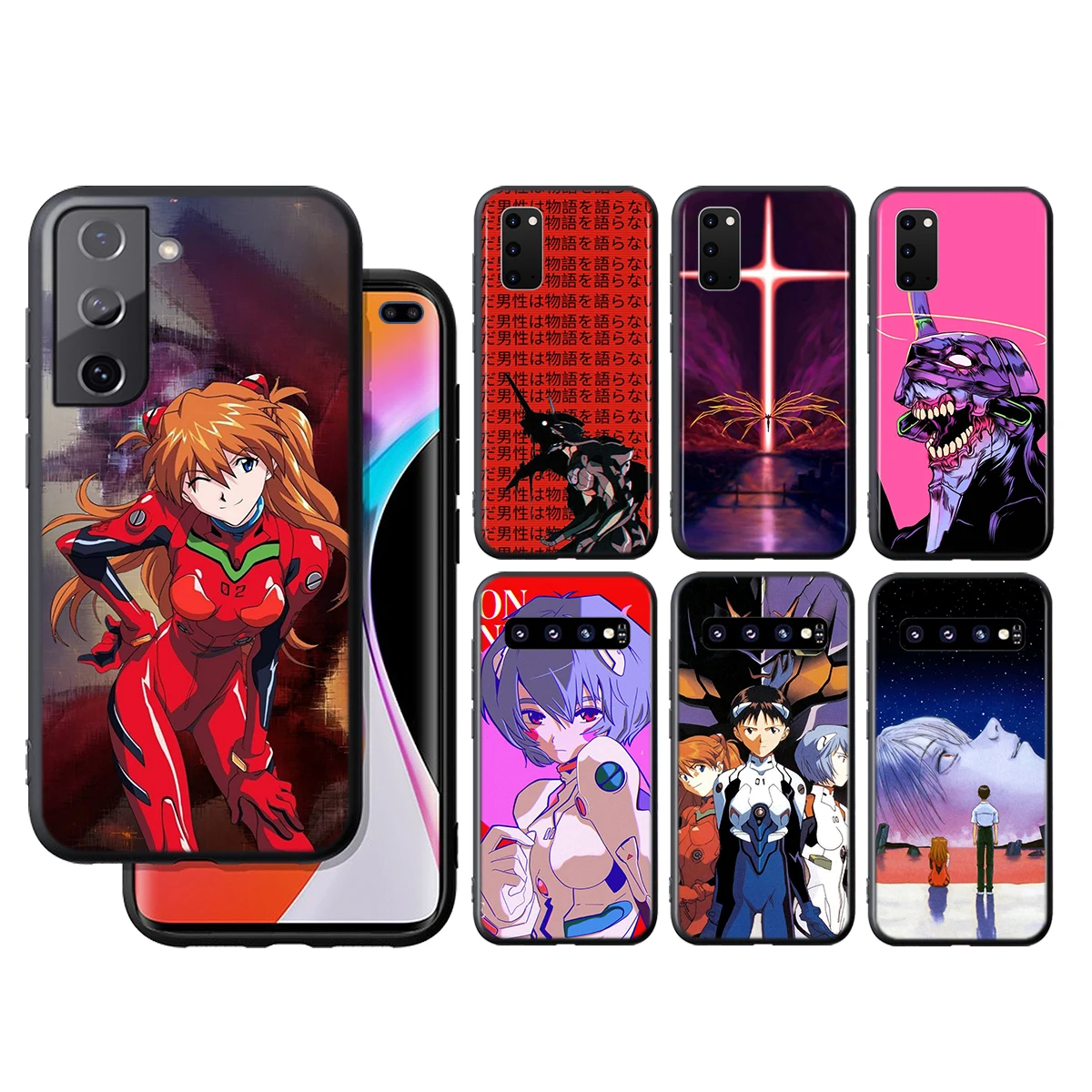 

Anime Evangelion girl Soft Black Cover For Samsung Galaxy S22 S21 S20 FE Ultra S10 S10e Lite S9 Plus Pro Phone Case