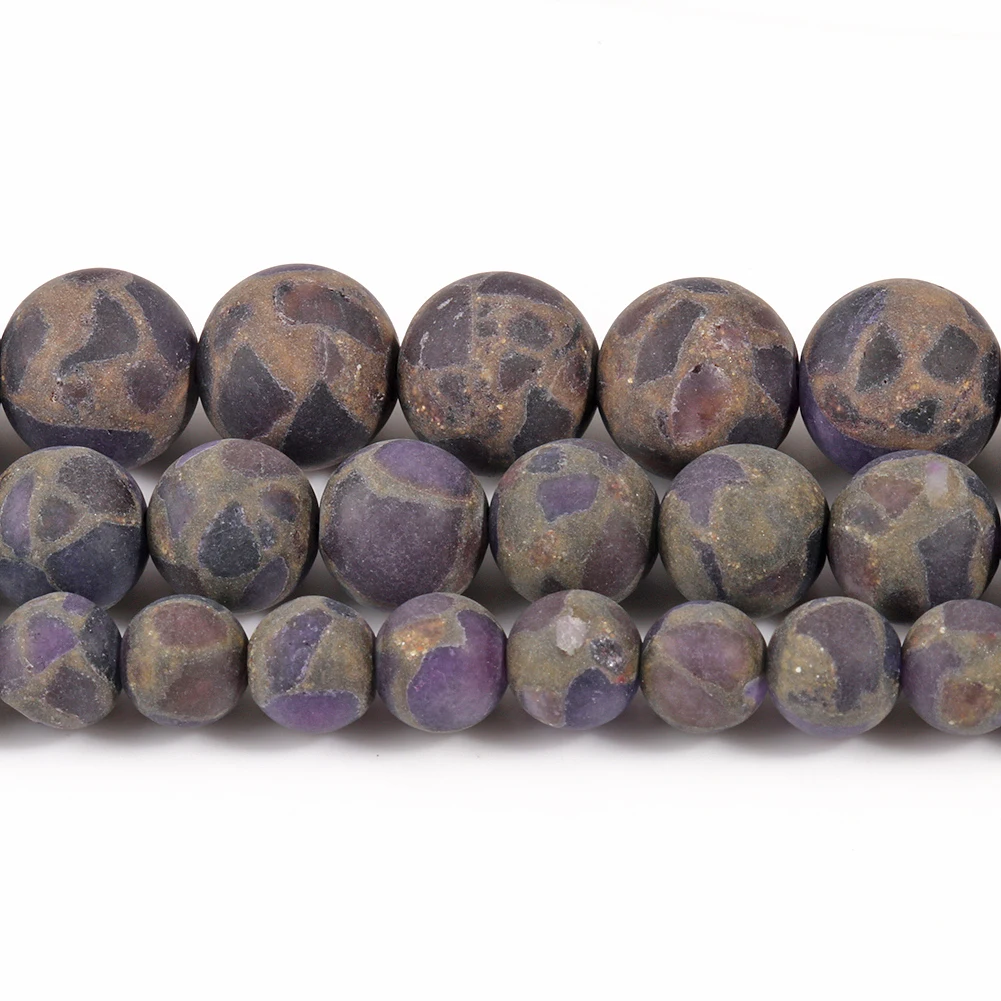 

Natural Stone Matte Purple Cloisonne Jaspers Beads 15''inches 6/8/10mm Loose Beads For Making DIY Jewelry Bracelet Necklace