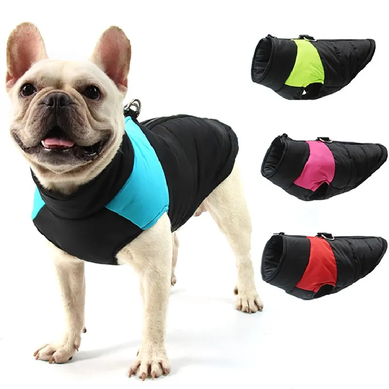 Жилет для больших питомцев куртка с ремнями Утепленная зимняя теплая одежда