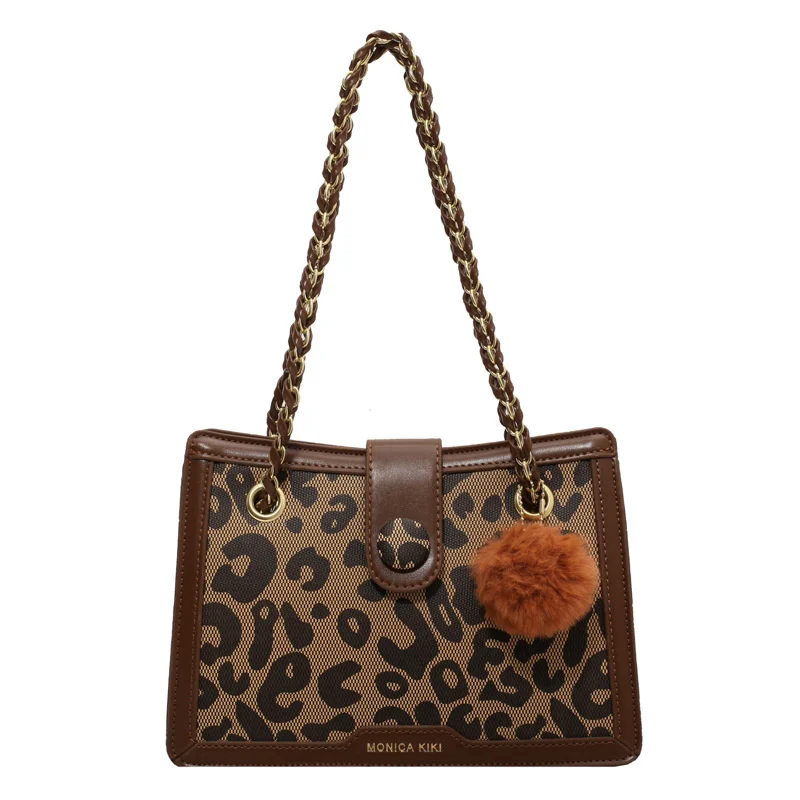 

Роскошные дамские сумочки, новинка сезона осень/зима 2021, стильная сумка на плечо, модная брендовая дизайнерская сумка с леопардовым принтом...