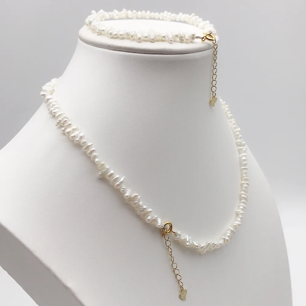 Новый натуральный белый 3 5 мм нестандартный барочный набор из 16 браслетов