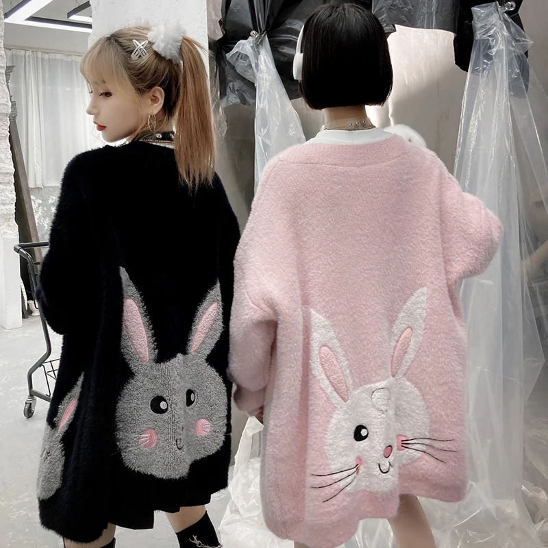 

Women Cardigan Knitted Sweater Autumn Winter Long Sleeve V Neck Jumper Cardigans Casual Streetwear Fashion Pull Femme Coat