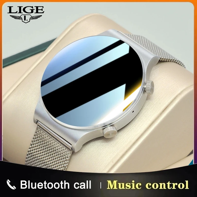 

LIGE 2021 New Luxury brand mens watches Steel band Fitness watch Heart rate blood pressure Activity tracker Smart Watch For Men