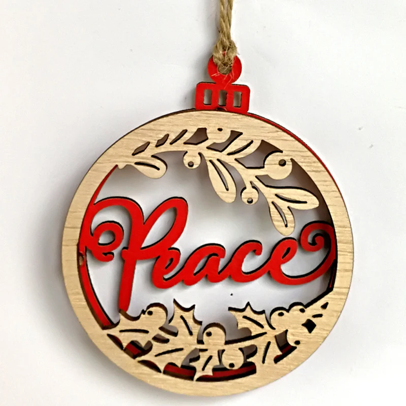 3 Pcs/Set Wooden Christmas 3D Small Pendants Letters Ornaments Xmas Tree DIY Crafts Party Home Bulb Decorations Children Gift | Дом и сад