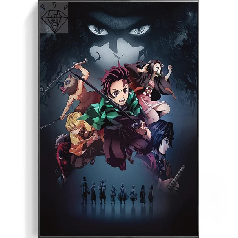 

DIY 5D Anime Poster Demon Slayer Diamond Painting Diamond Embroidery Cross Stitch Kits Mosaic Wall Art Living Room Decor