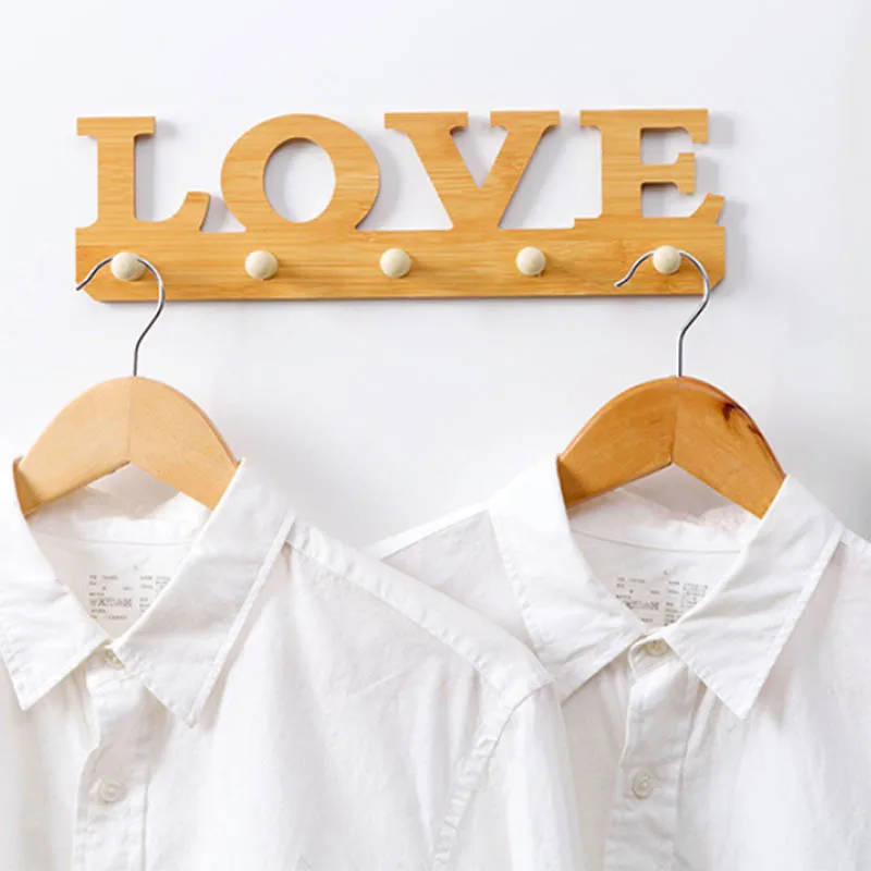 5 деревянных самоклеящихся бесшовных крючков для шляп полотенец пальто одежды