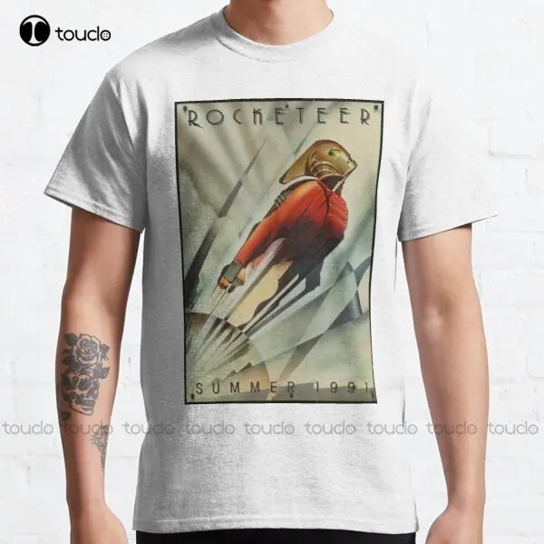 

Rocketeer Movie Poster Shirt - Art Deco Classic T-Shirt Custom Aldult Teen Unisex Digital Printing Tee Shirt Fashion Funny New