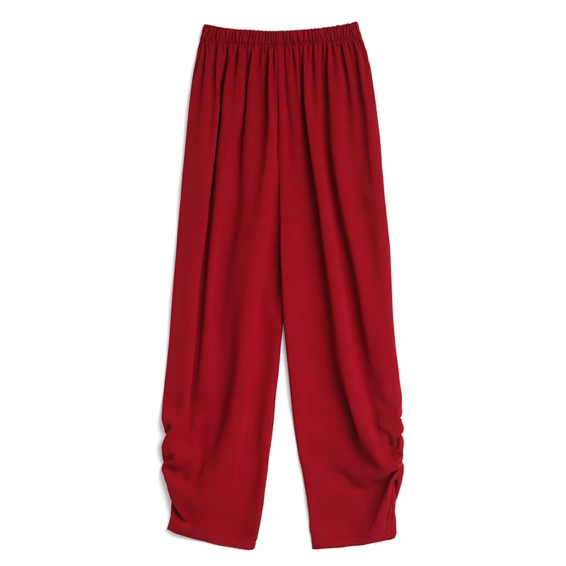 

Solid Plus Size Spring Casual Pants for Women High Elastic Waist Ladies Harem Pants Female Ankle-Lenghth Trousers with Pockets