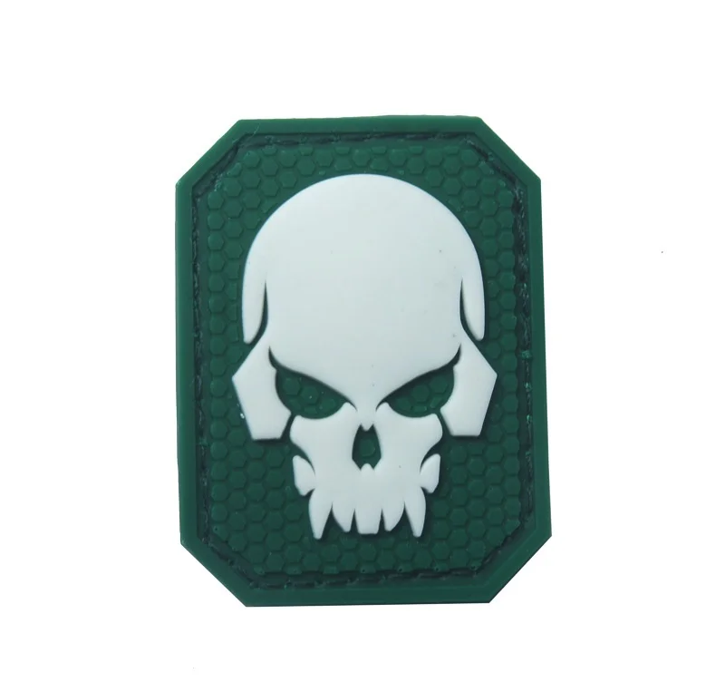 Череп ПВХ патч нарукавная нашивка светятся в темноте военные декоративные