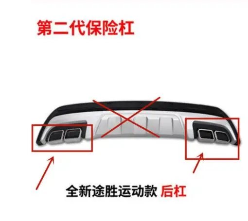 Car-styling for 2015-2018 Hyundai Tucson ABS car rear bumper exhaust pipe fake tail throat plating strip trim | Автомобили и