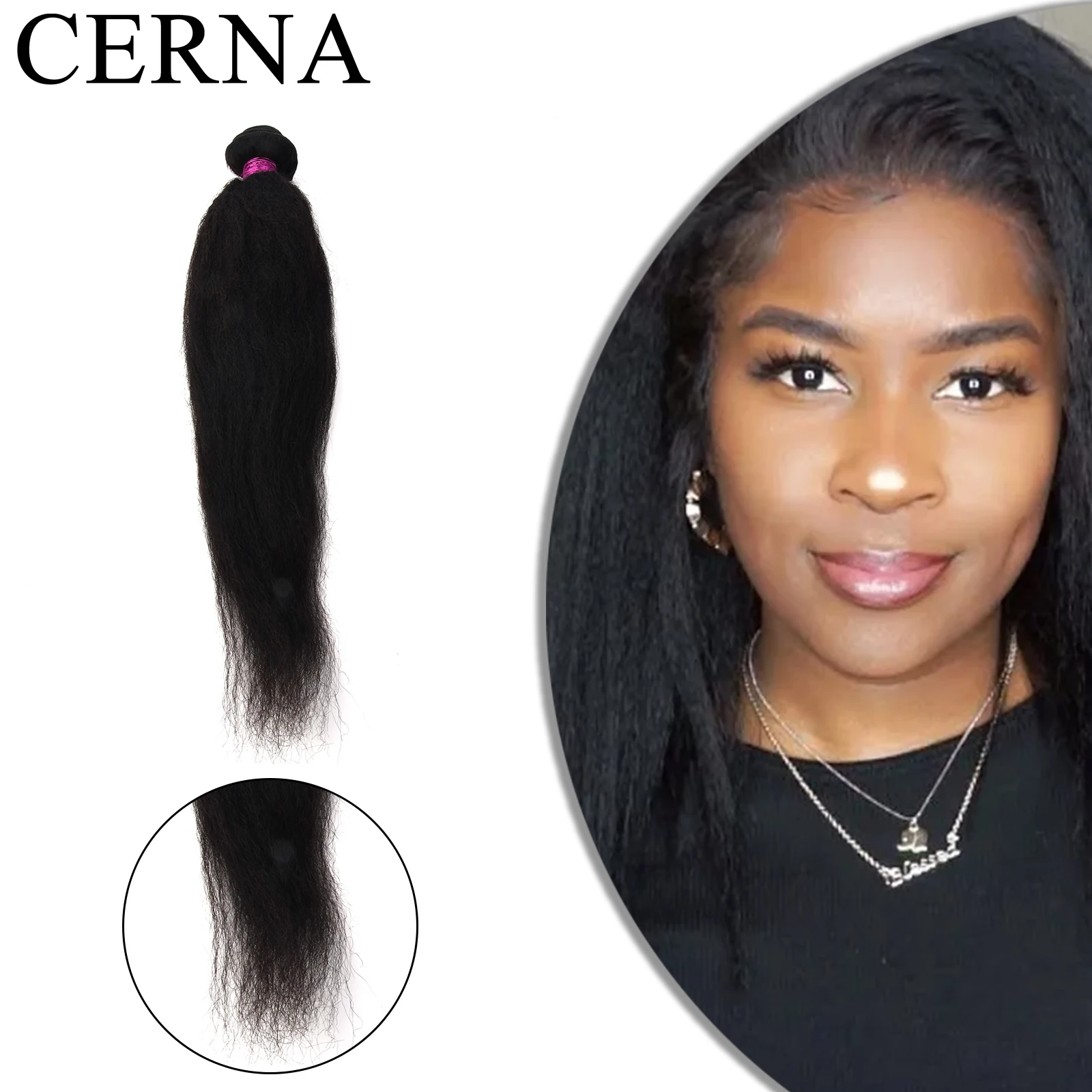 

Cerna Kinky Straight Hair Peruvian Virgin Hair Weave BundlesÂ 100% Unprocessed Human for Black WomenHairÂ Extensions Wholesales