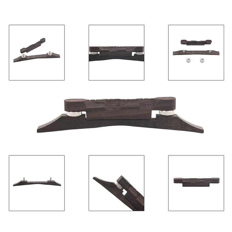 

Прочный мост для гитары, бас, Регулируемый гитарный мост из розового дерева, мандолин