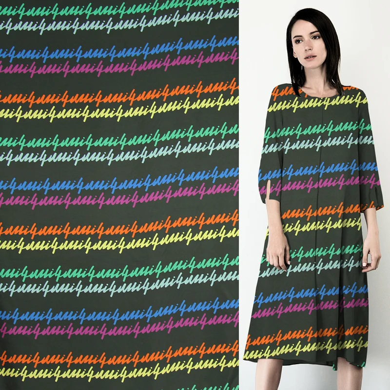 

Fashion words print and striped design silk twill silk fabric 140cm width,STW107