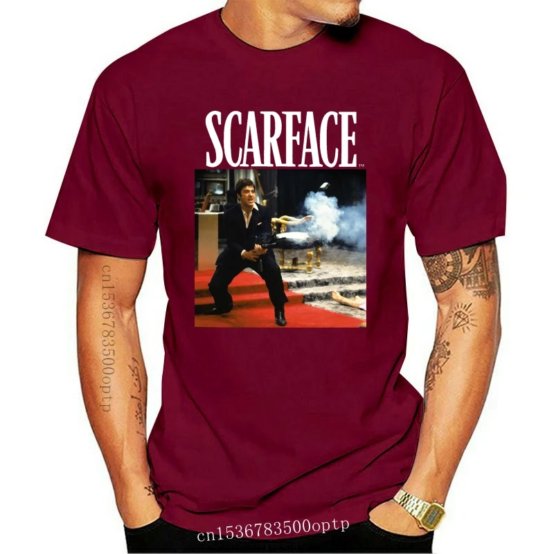 

New Scarface Men'S Short Sleeve T-Shirt Black Hello Friend Vintage Tee Shirt