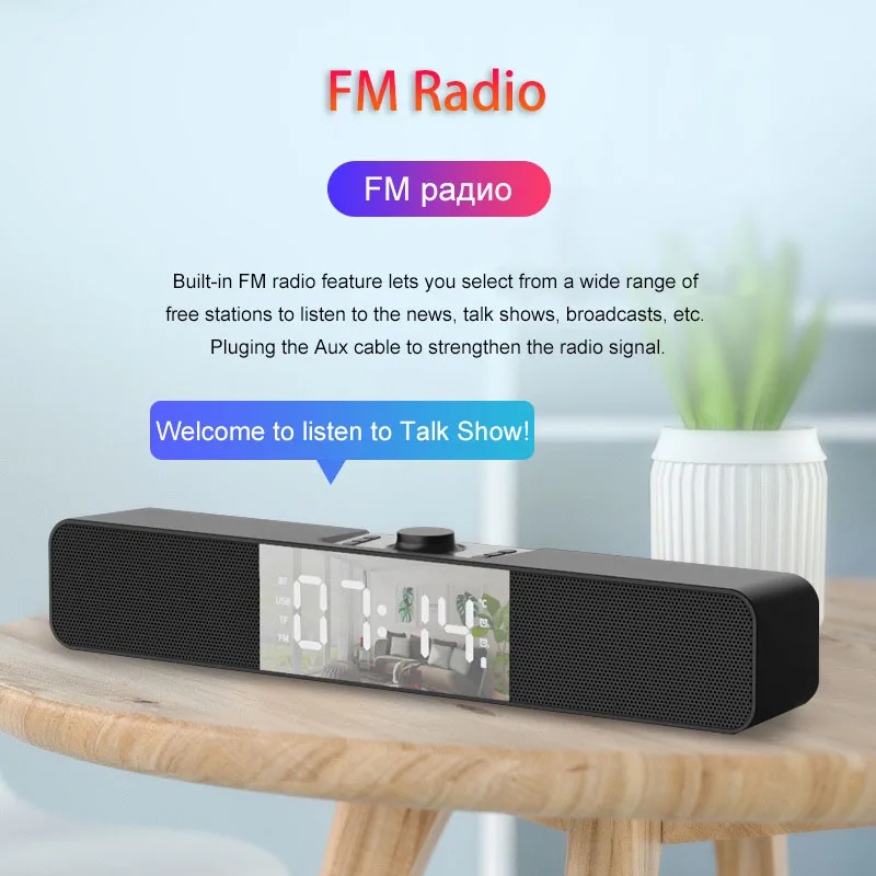 

Soundbar TV Bluetooth Speaker Portable Sound Bar FM Radio Computer Speakers Blutooth Altavoces Parlante Barra De Sonido LED
