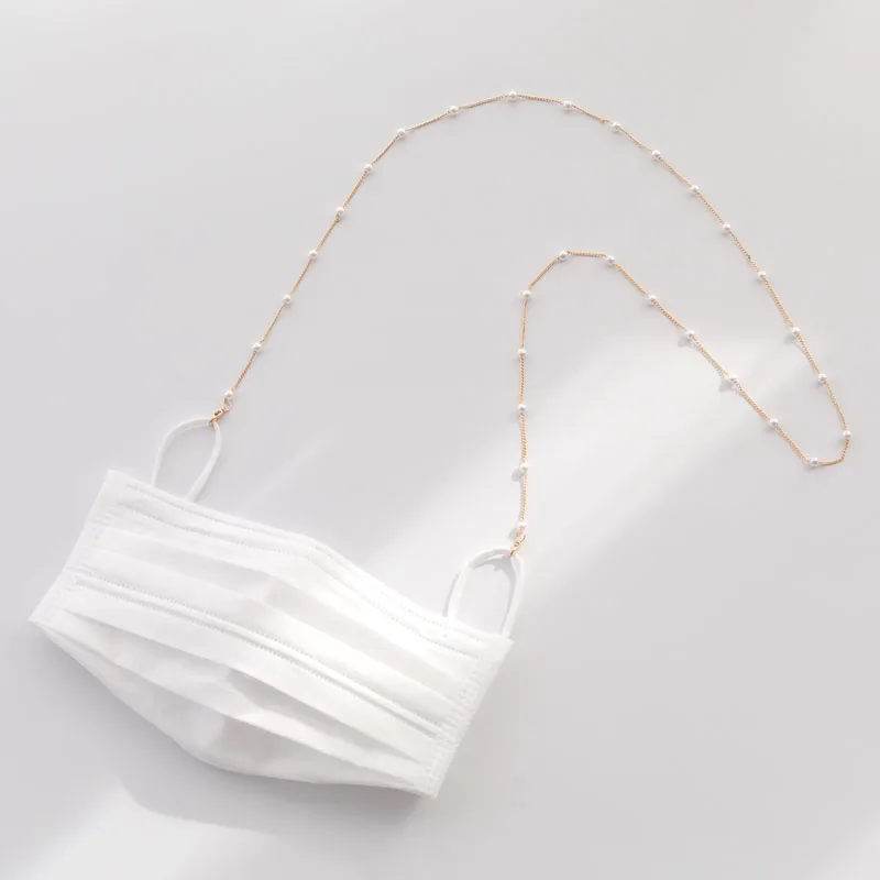 Модные Украшенные жемчужными бусинами цепь для маска мужчин и женщин очки цепи