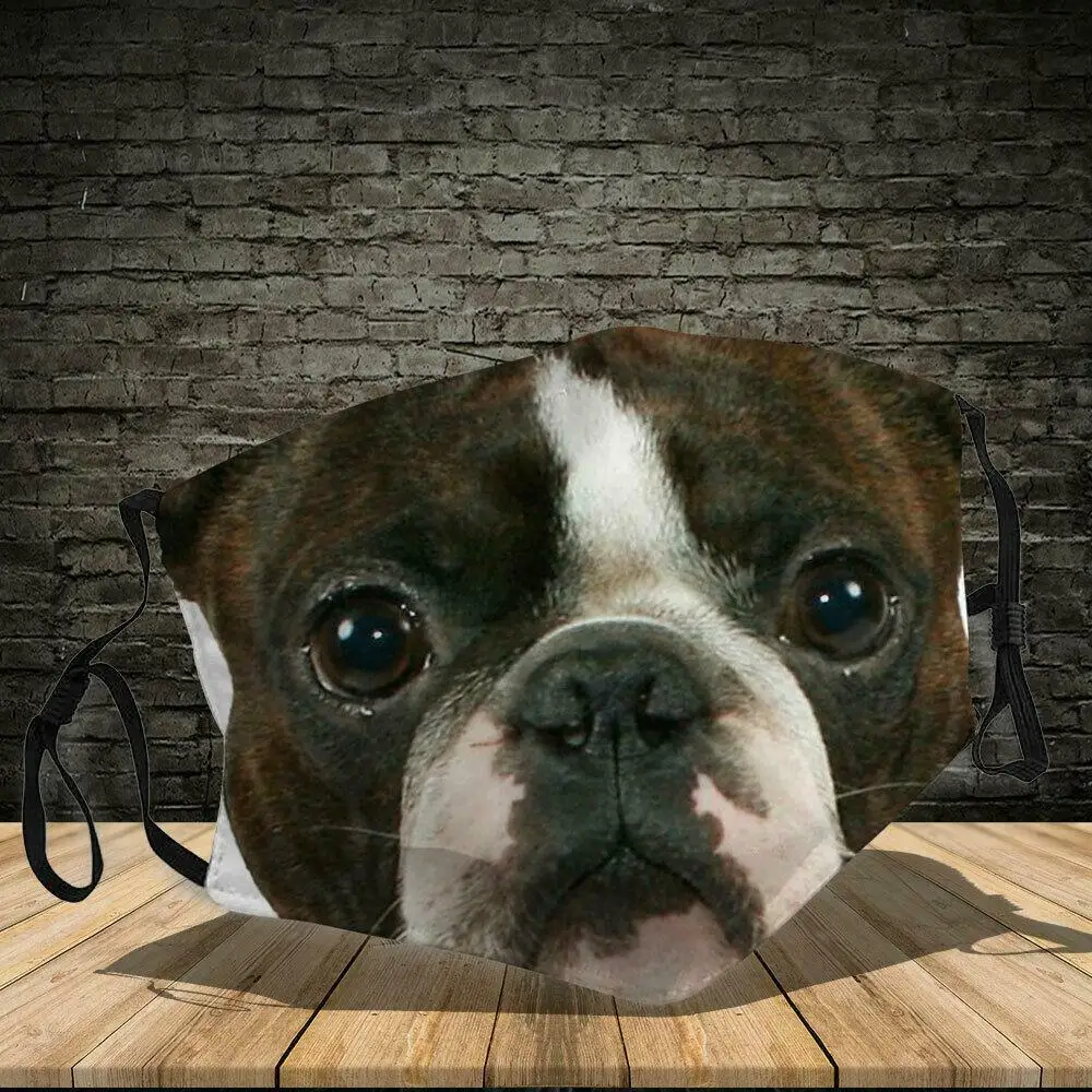 

Boston Terrier Dog Lover Face Mask Adult Face Mask 3D Reusable