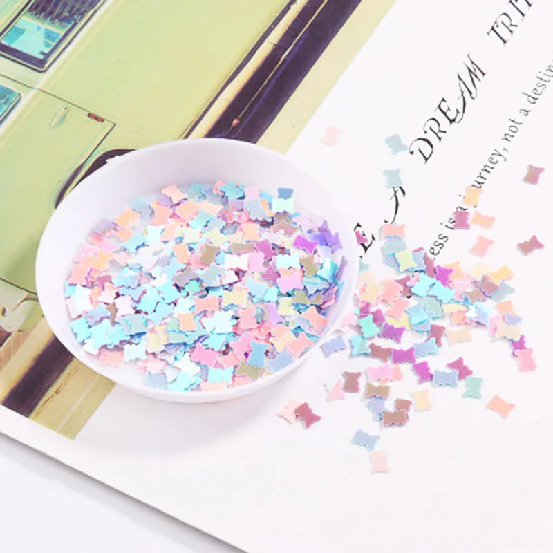 3*5mm bear PVC sequins nail patch flashing colorful beads wedding throwing confetti DIY handmade materials | Дом и сад