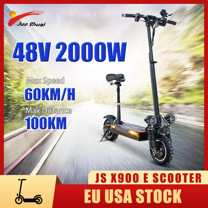 

Adult Electric Scooter 2000w with Seat Foldable scooter eléctrico Dual Drive 48v 26ah E Scooter Battery 60KM/H High Speed