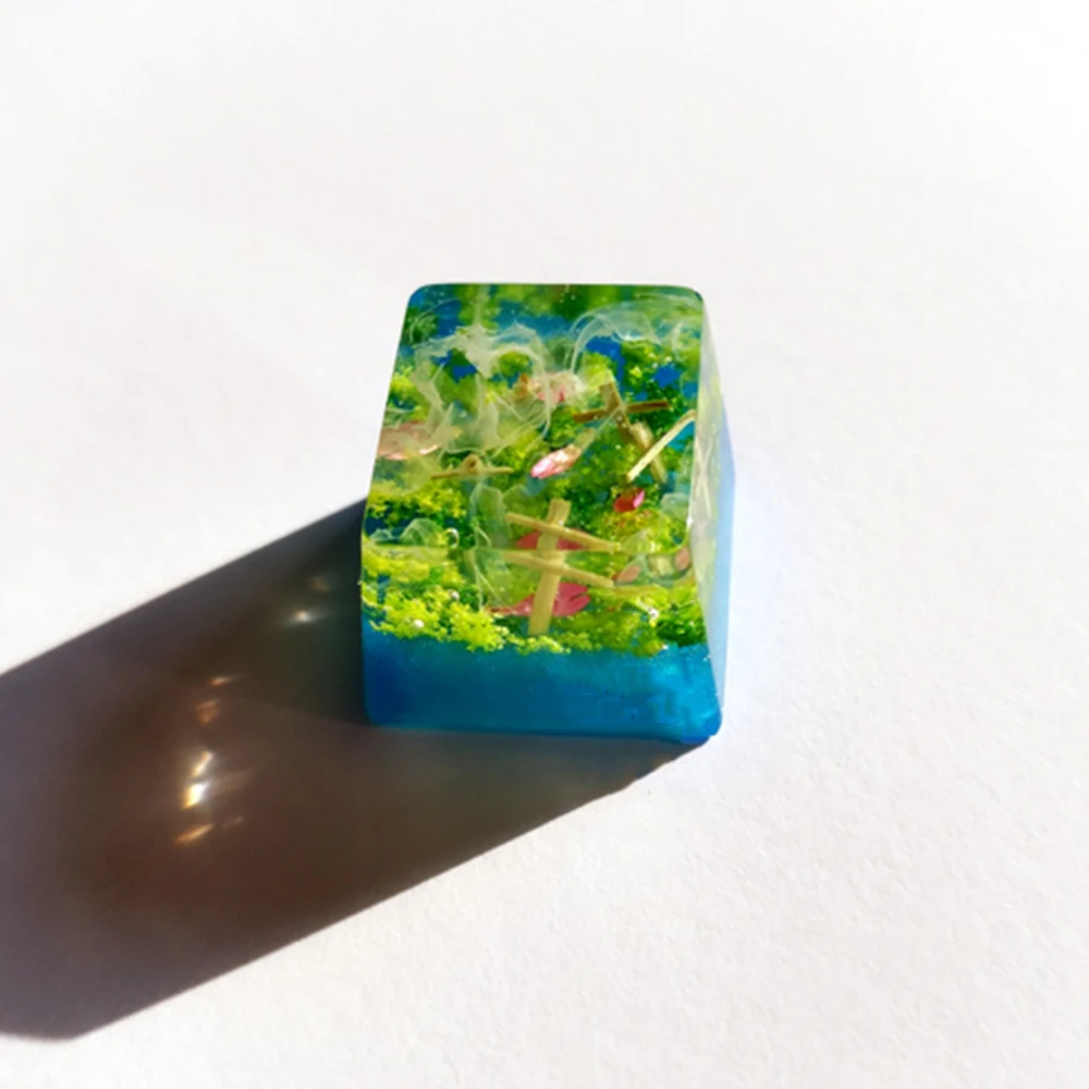 Pandora Planet смоляная Крышка для ключа с подсветкой для Cherry Mx механическая клавиатура ручной работы Fuji Mount Sky светящаяся крышка DIY клавиатура