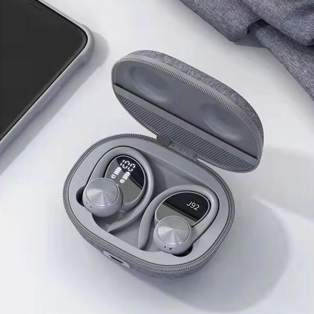 

Wireless Headphones with Mic IPX5 Waterproof HIFI Stereo Ear Hooks Bluetooth-Compatible Earphones for Sports Earbuds For Phone