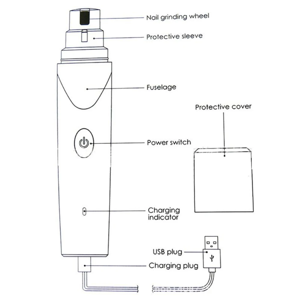 

USB Electric Cat Paws Nail Cutter Grooming Trimmer File Rechargeable Pet Nail Grinder Dog Nail Clippers Painless Claw Nail File