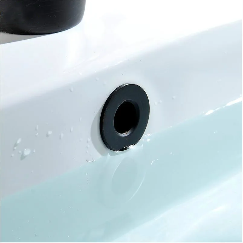 

Bathroom Basin Faucet Sink Overflow Cover Brass Six-foot Ring Insert Replacement Wash Basin Overflow Plug Decorative Cover