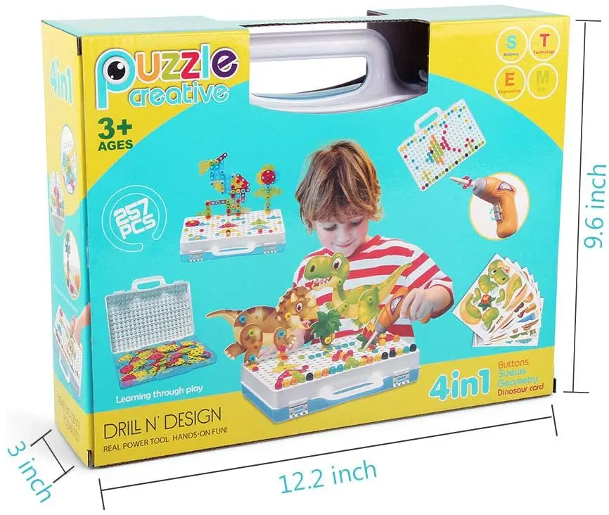 

Montessori Drill Pretend Play Toy For Baby Boys Dinosaur Tool Toys For Kids 2 To 4 Years Old Children Educational Building Blcok