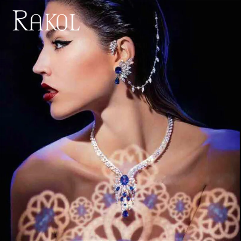 RAKOL Новые Роскошные ААА кубического циркония с украшением в виде кристаллов