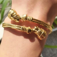 egyptian queen nefertiti bangles african cuff bracelet stainless steel gold adjustable luck bracelets for women man jewelry gift