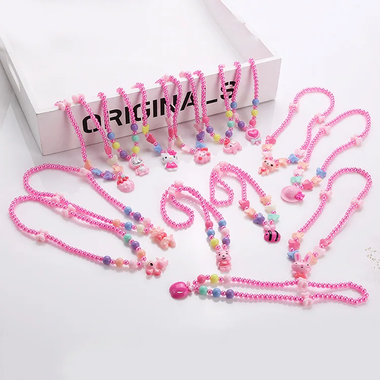 Kawaii Детский комплект с мультяшным ожерельем детские игрушки для девочек